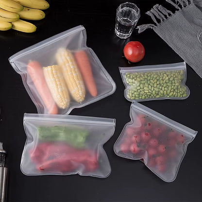 10Pcs Silicone Food Storage Containers Leakproof Containers Reusable Stand up Zip Shut Bag Fresh Bag Food Storage Bag Fresh Wrap