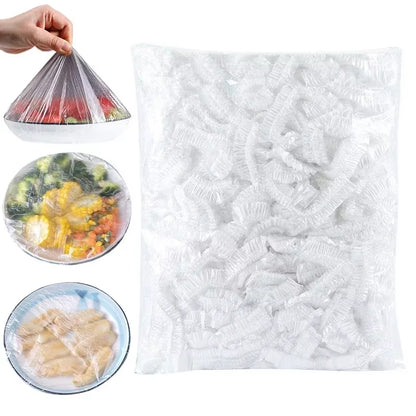 50/100 Pcs Disposable Food Cover Kitchen Nylon Packaging Storage Bags Plastic Elastic Wrap Food Covers Fresh-Keeping Lid Plate