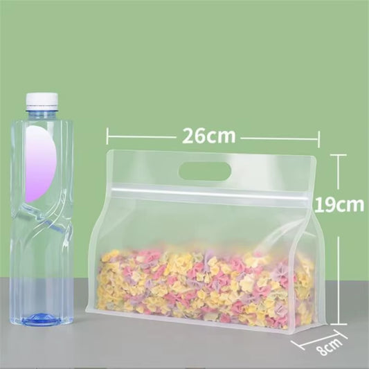 Reusable PEVA Food Bag Freezer Stand up Food Storage Bag Silicone Bag Leakproof Top Kitchen Organizer Fresh Shut Bags BPA Free