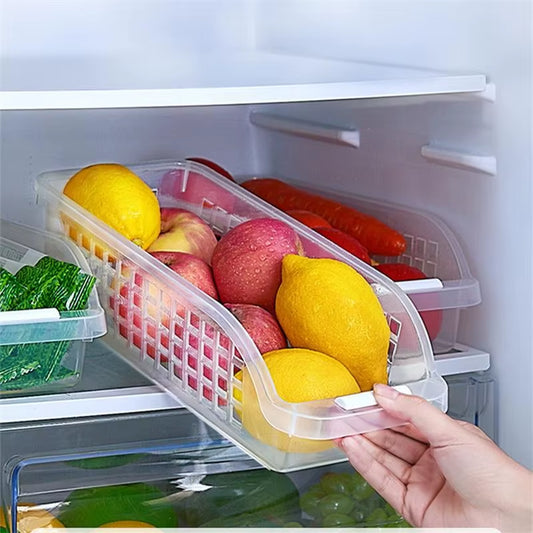 4Pcs Home Transparent Refrigerator Storage Compartment Thickened Plastic Food Storage and Organization Box Storage Basket