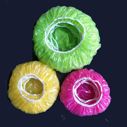 60/90Pcs Portable Plastic Bowl Covers Reusable Dust-Proof Food Preservation Lids 3/5 Sizes Elastic Proofing Cover for Outdoor